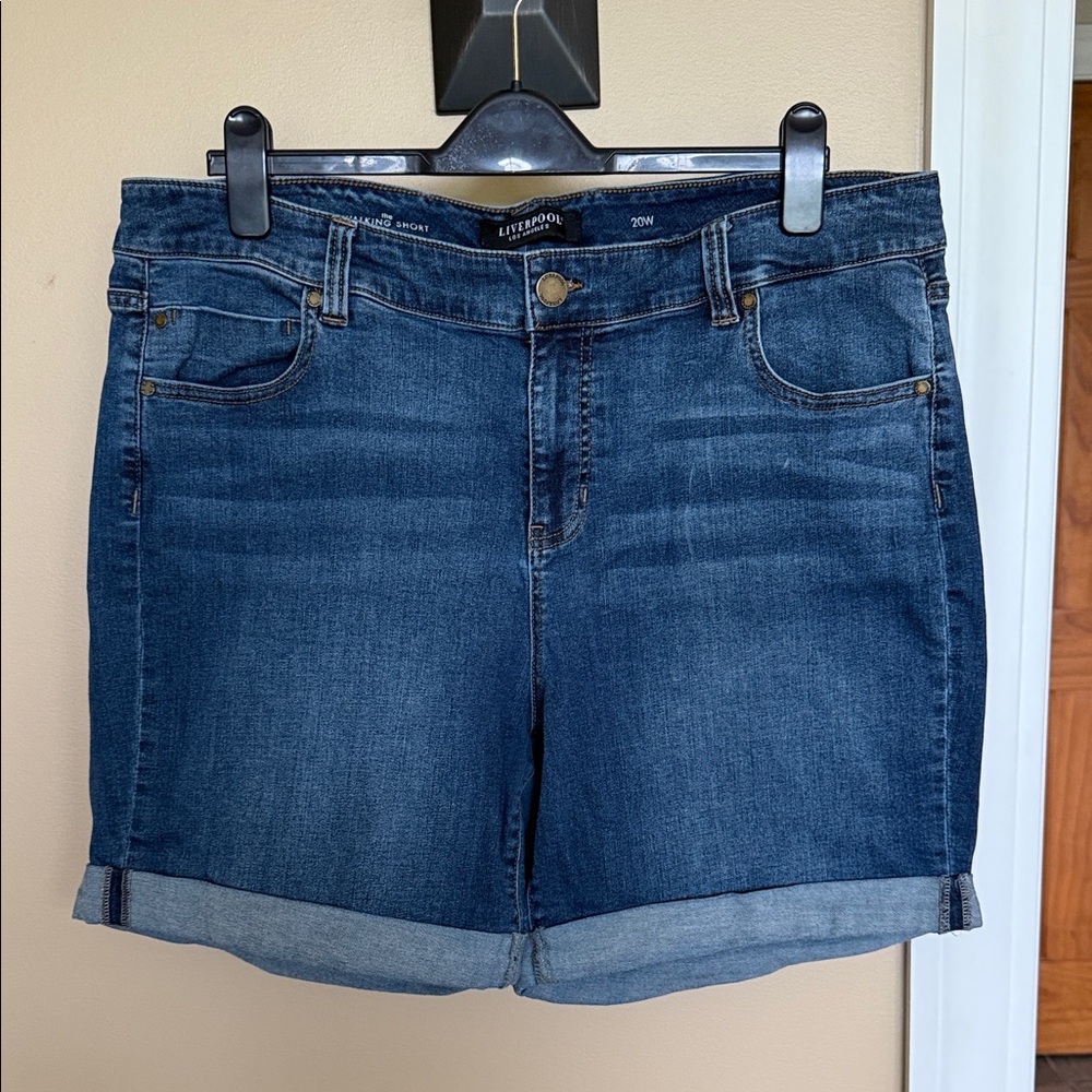 Liverpool Dark Blue Denim Walking Shorts
